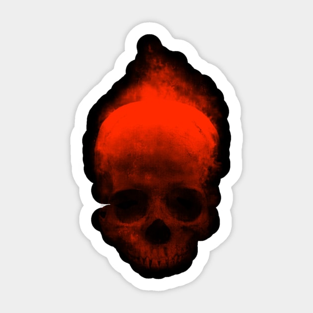 Blazing Skull Sticker by opawapo